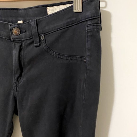 Rag & Bone Mid Rise Soft Twill Jeggings, Washed Black Size 27 - Picture 3 of 14